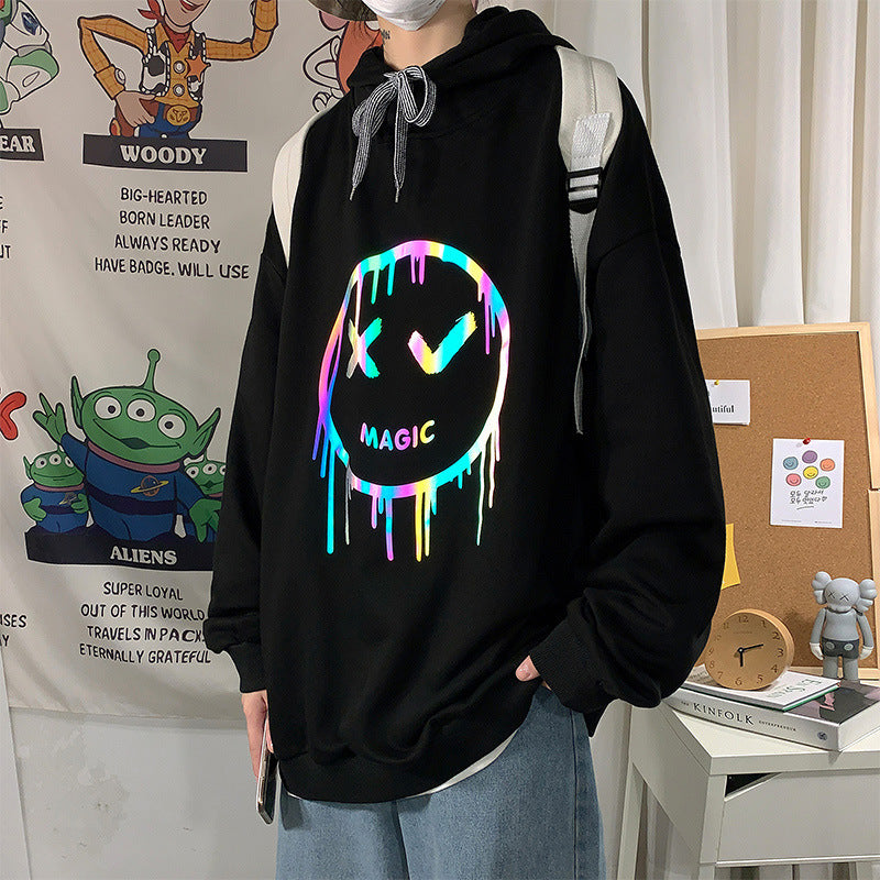 Casual trendy brand reflective hoodie - KuzuSHOP