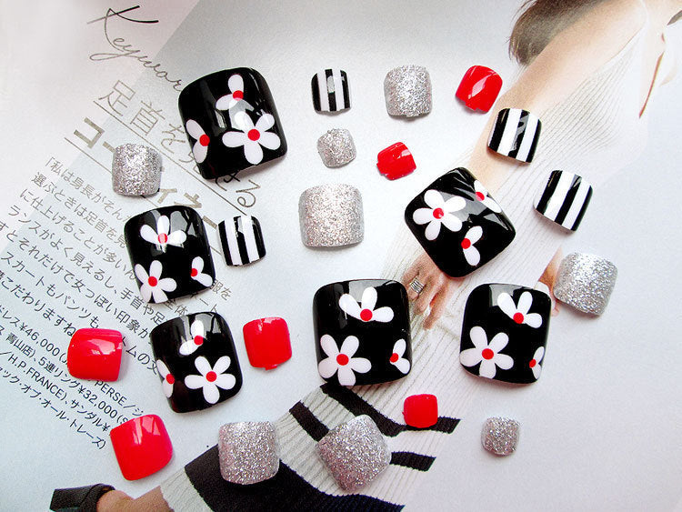 Pro Artificial Acrylic Toe Nails 24pcs Patch - KuzuSHOP