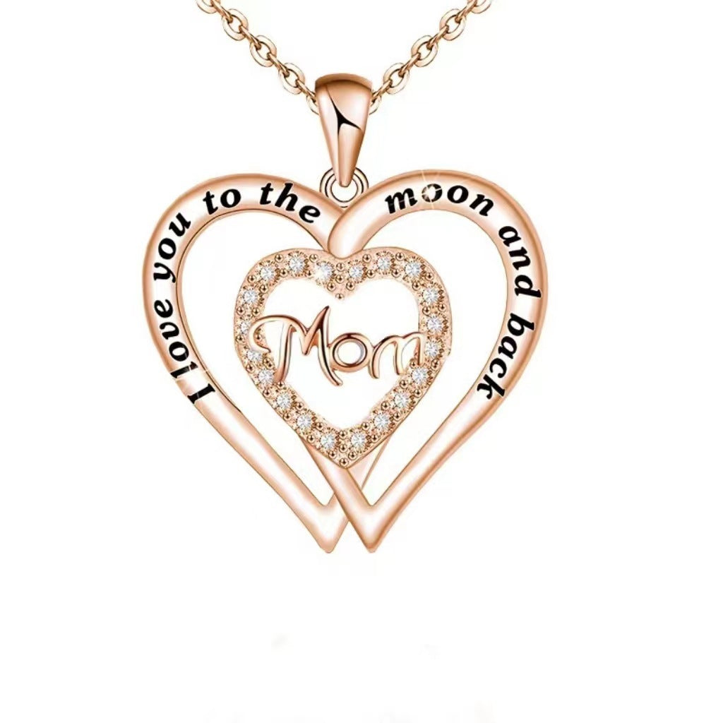 Double Love Necklace MOM Diamond - KuzuSHOP