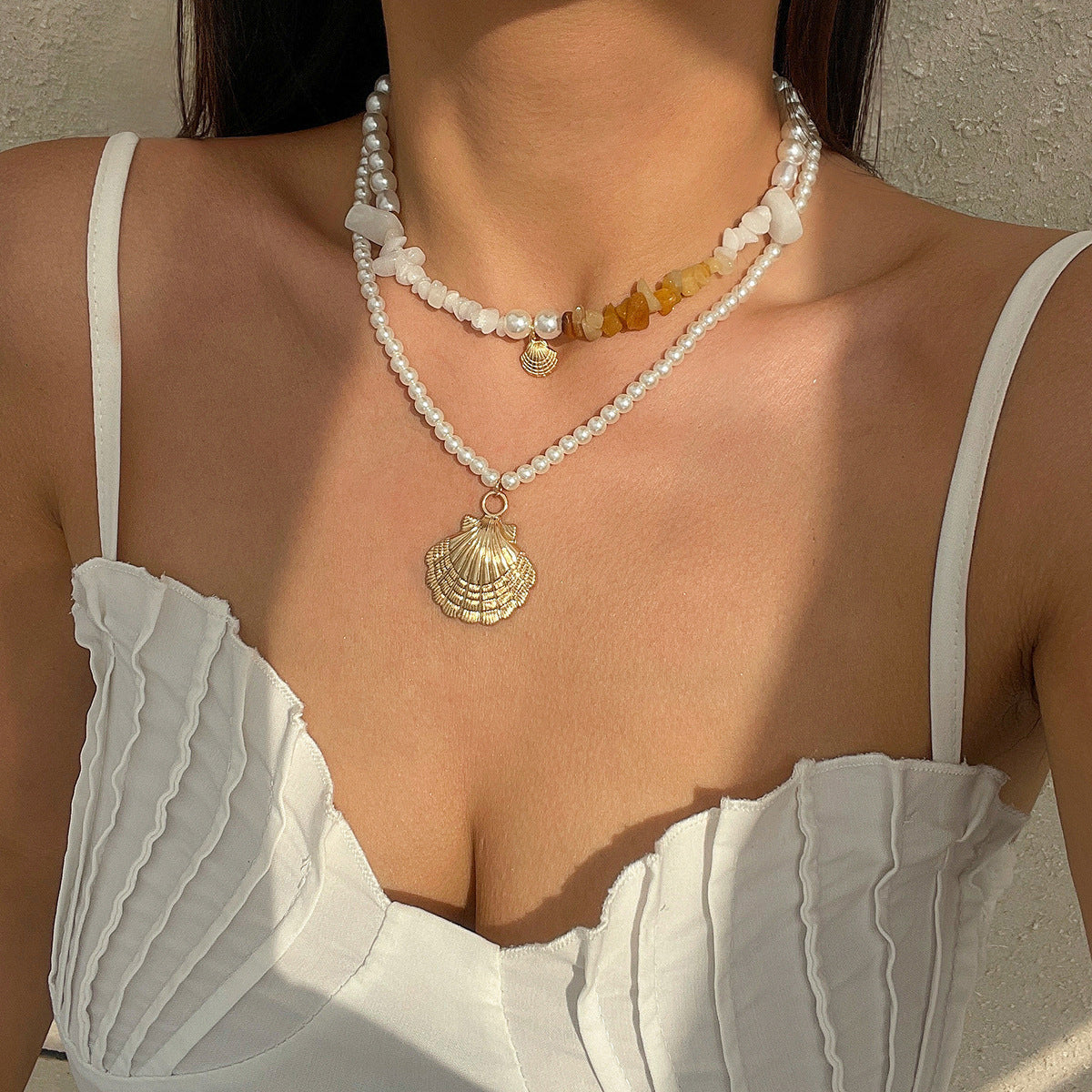 Beaded Shell Ocean Style Vintage Necklace - KuzuSHOP