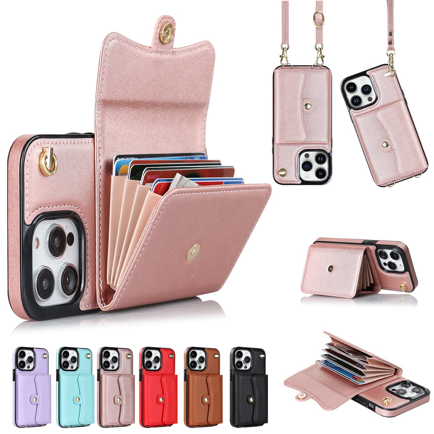 Crossbody Card Holder Phone Case Multi-function Card Holder - KuzuSHOP