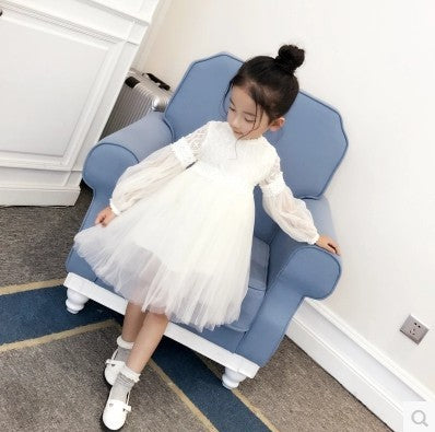 Girl dress, long sleeve princess dress, children dress, autumn dress Princess House, lace big child yarn skirt wholesale for children - KuzuSHOP