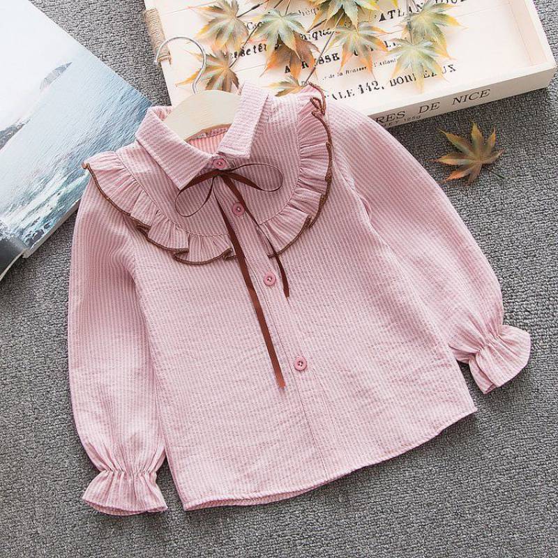 Spring And Autumn Striped Baby Lapel Shirt - KuzuSHOP
