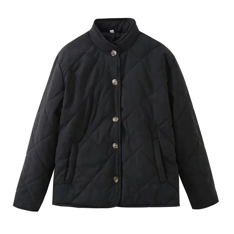 Women's Fashion Simple Loose Button Coat - KuzuSHOP