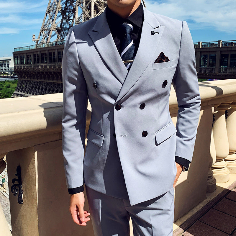Men's Business Slim Professional Three-piece Men's Suit - KuzuSHOP