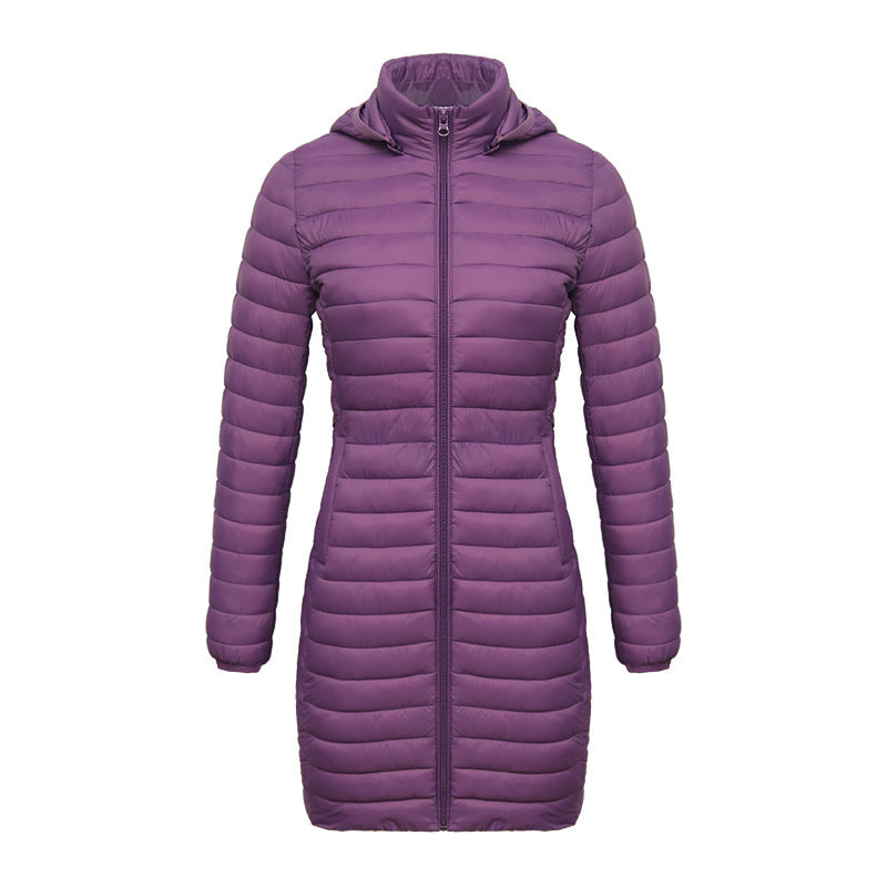 Women's Lightweight Mid-length Slim-fit Cotton-padded Jacket - KuzuSHOP