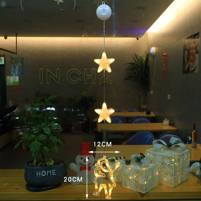 Christmas 3pcs LED Light Star, Xmas Tree Hanging Ornaments Decoration For Home, Christmas Decorations - KuzuSHOP