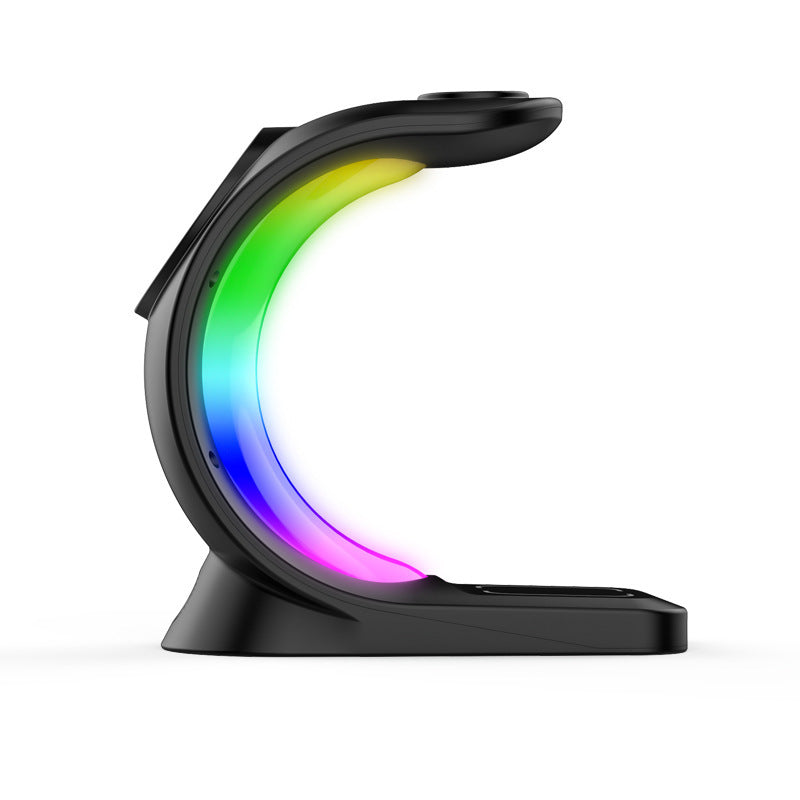 4 In 1 Magnetic Wireless Charger Fast Charging For Smart Phone Atmosphere Light Charging Station For Airpods Pro I-phone Watch - KuzuSHOP