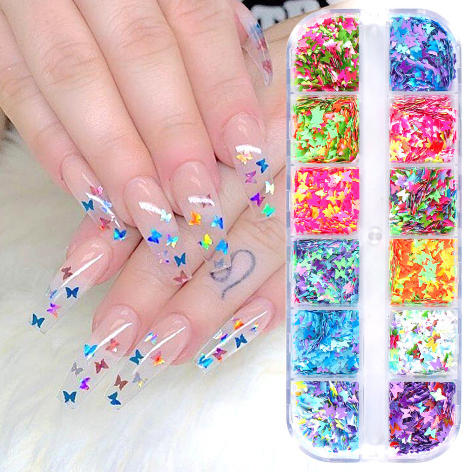 Symphony butterfly sequin nail decoration - KuzuSHOP
