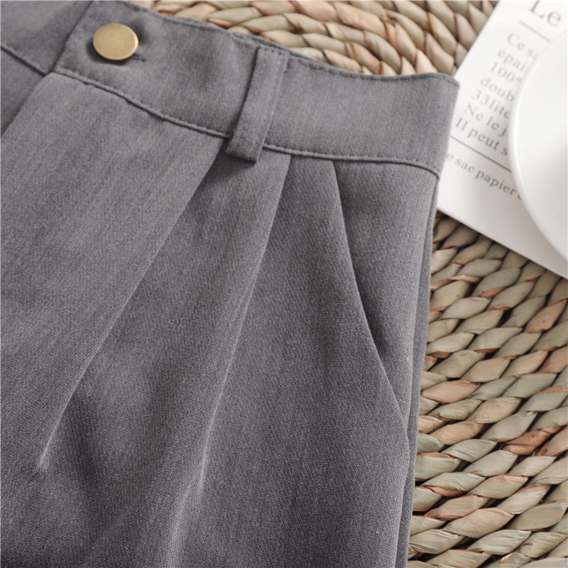 Solid Color All-match Roll-up Wide-leg Casual Shorts - KuzuSHOP