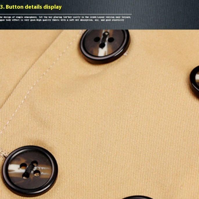 Boys' Mid-length Trend Casual Trench Coat - KuzuSHOP