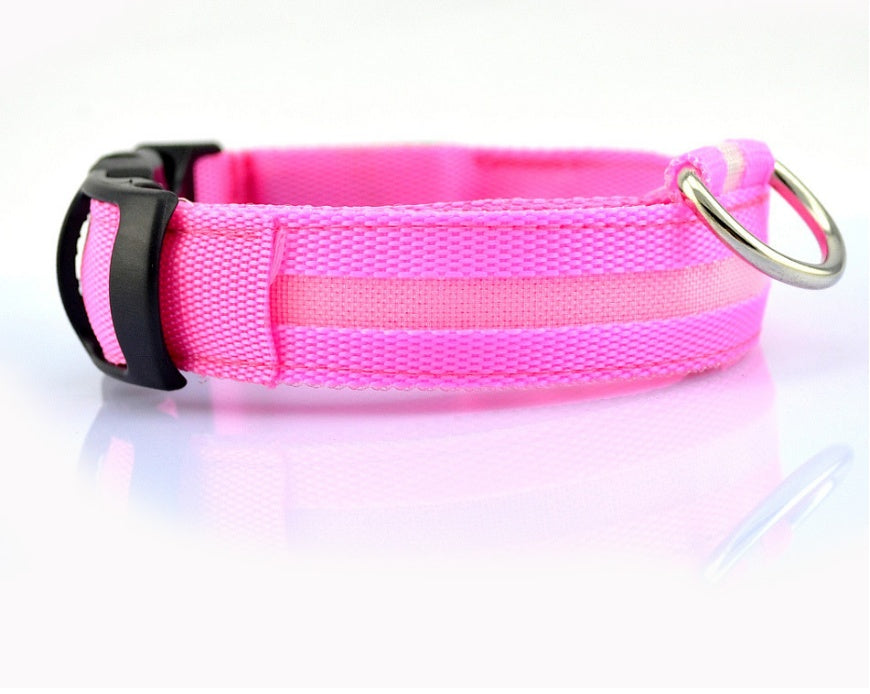 Nylon LED PetSupplies Dog Luminous Collar Night Safety Flashing Glow in Dark Dog Cat Leash Adjustable Pet z