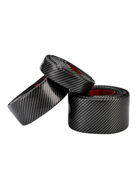 Automobile Threshold Bar Anti-stick General Door Side Bumper Stickers Universal Modified Pedal Trim Strips Carbon Fiber Pattern - KuzuSHOP