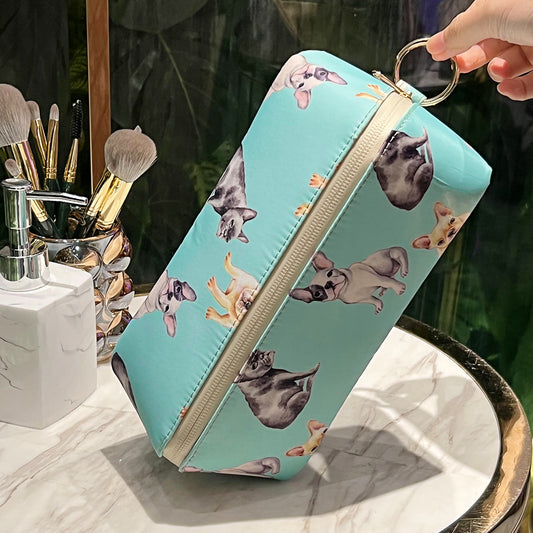Cute Dog Pets Print Cosmetic Bag Waterproof Makeup Bags Travel - KuzuSHOP