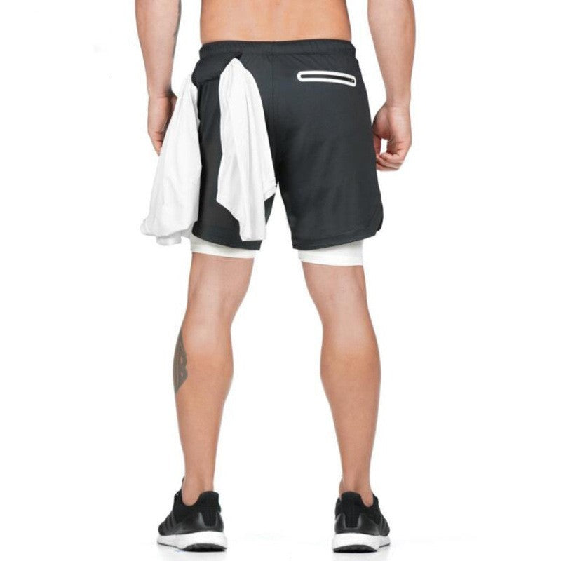 Running Shorts Men 2 In 1 Double-deck Quick Dry GYM Sport Shorts Fitness Jogging Workout Shorts Men Sports Short Pants - KuzuSHOP