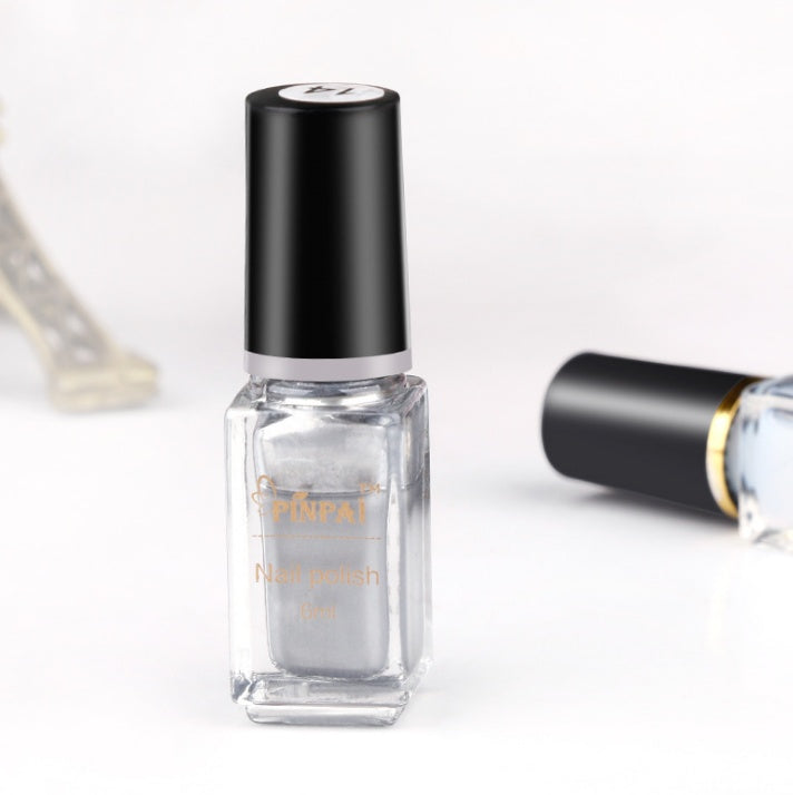 Mirror silver nail polish plating metal mirror silver oil 6ml environmental nail polish factory direct sales - KuzuSHOP