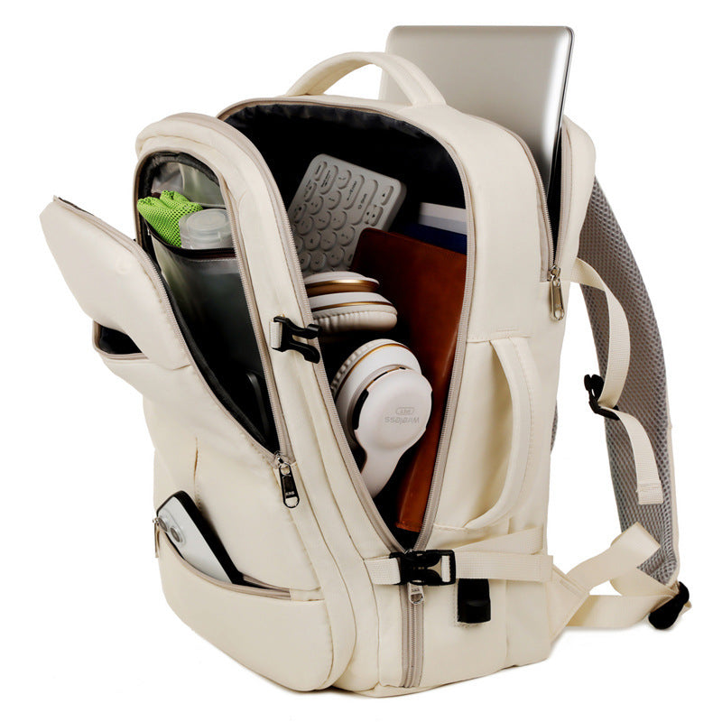 Large Capacity Backpack For Women Men Multiple Pockets And Zippers Versatile Computer Bags Business Travel Backpack - KuzuSHOP