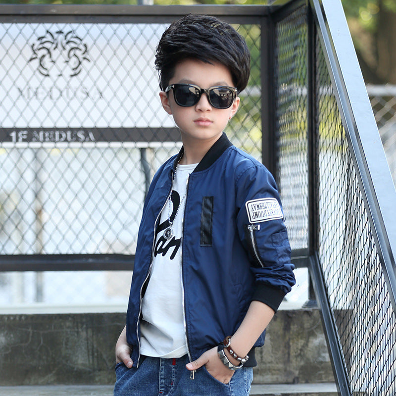 Boy's Autumn Korean Version Medium And Big Children's Short Jacket