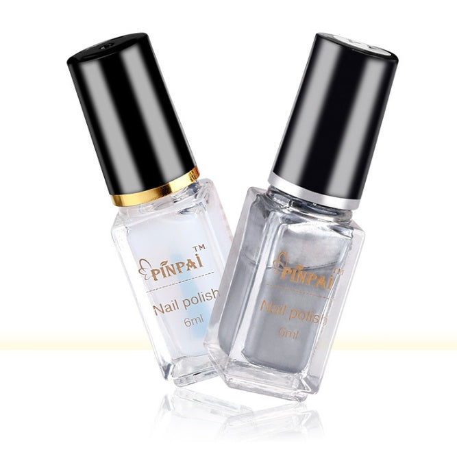 Mirror silver nail polish plating metal mirror silver oil 6ml environmental nail polish factory direct sales - KuzuSHOP