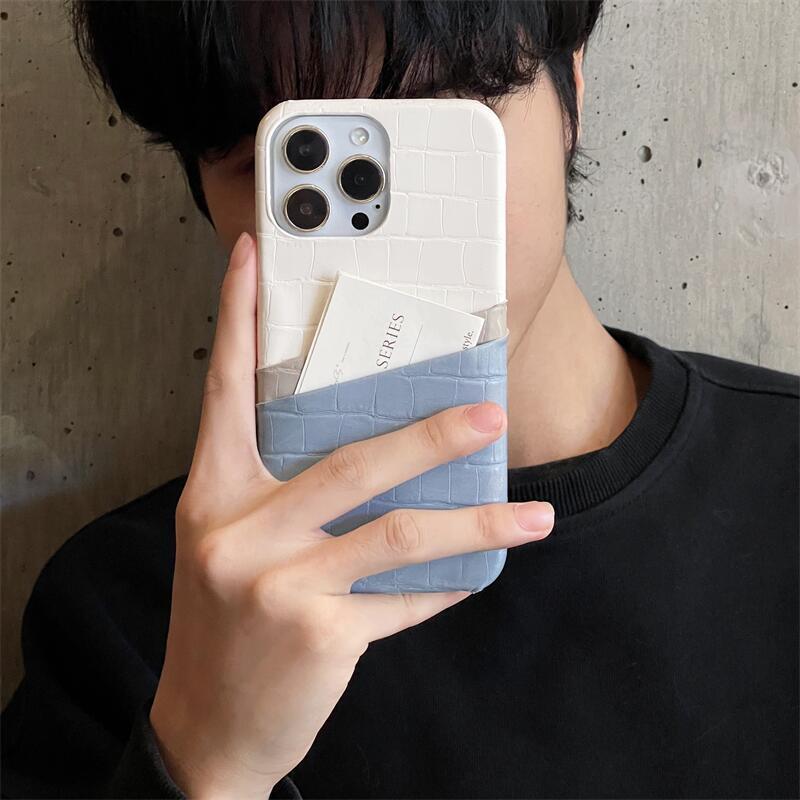 Double Card Leather Half Pack Phone Case - KuzuSHOP
