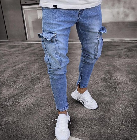 Cargo Hole Denim Jeans Men - KuzuSHOP