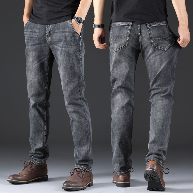 Smoky Gray Jeans Men's Loose Straight - KuzuSHOP