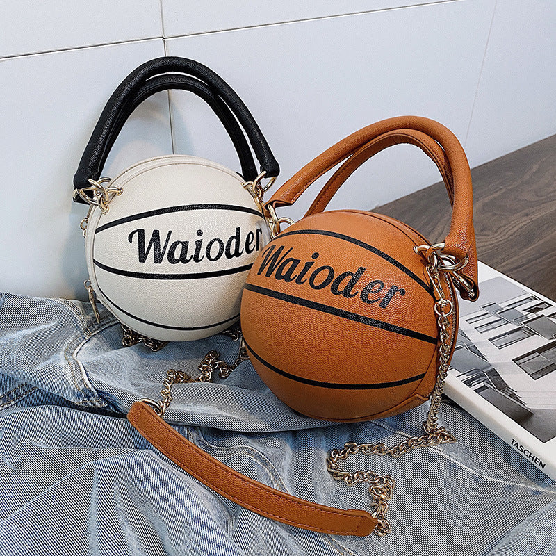 Basketball Shape Handbags and Purses for Women Chain Shoulder Crossbody Bag Girls Ladies HandBags - KuzuSHOP