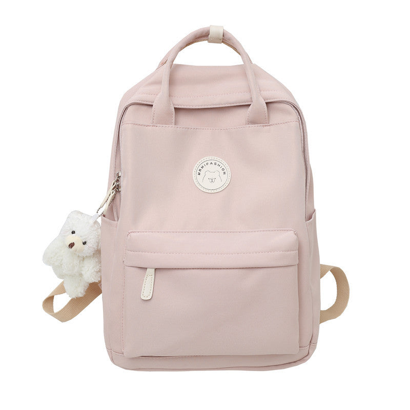 Large Capacity Solid Color Nylon Backpack
