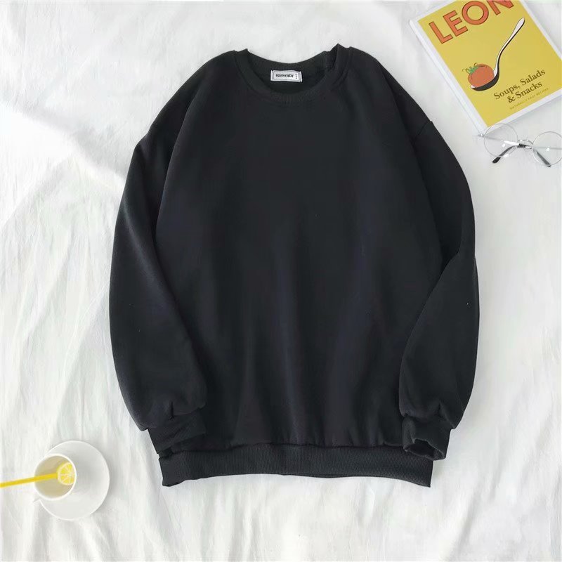 Solid Color Loose And Fattened Warm Hat Sweater With Pockets - KuzuSHOP