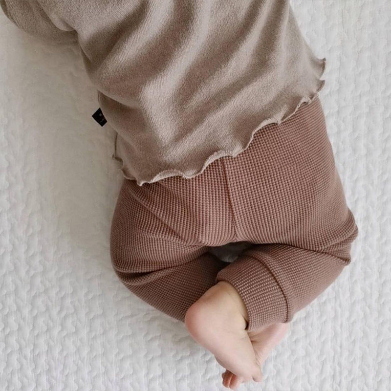 Waffle Bear Pants Baby Trousers Cute Outing Harem Pants - KuzuSHOP