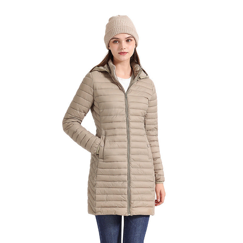 Women's Lightweight Mid-length Slim-fit Cotton-padded Jacket - KuzuSHOP