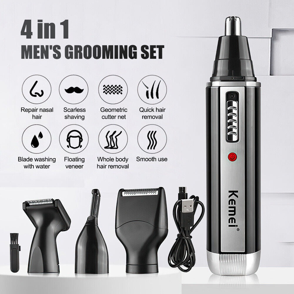 4 In 1 Rechargeable Hair Beard Eyebrow Ear Nose Shaver Trimmer Electric Kits UK - KuzuSHOP