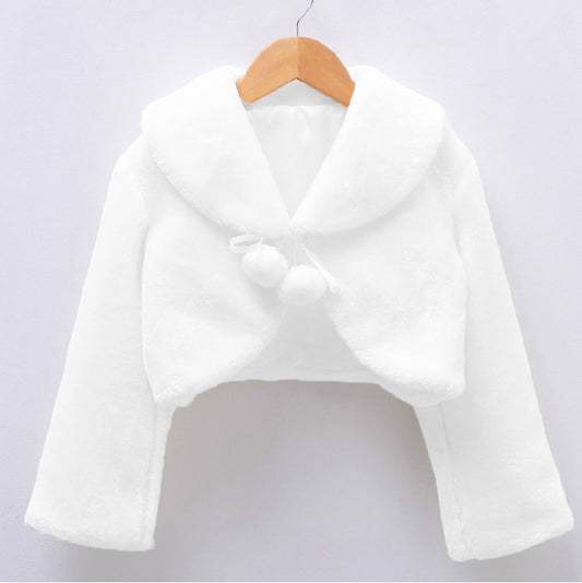 Autumn And Winter Plush Inverness Dresses Of Bride Fellow Kids Matching Performance Clothes Waistcoat - KuzuSHOP