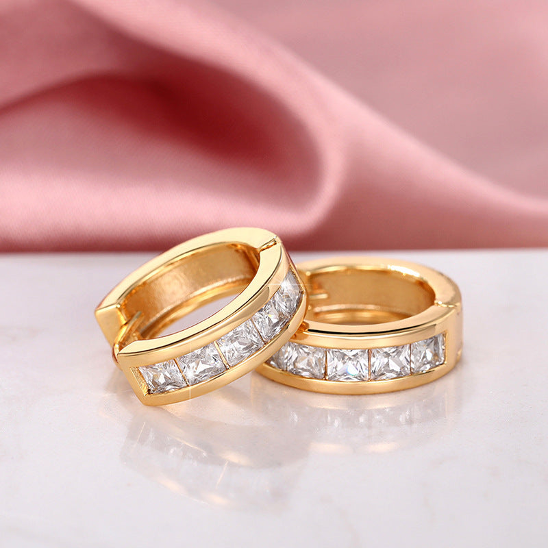 Temperament Wild Fashion Men And Women Square Simple Earrings - KuzuSHOP