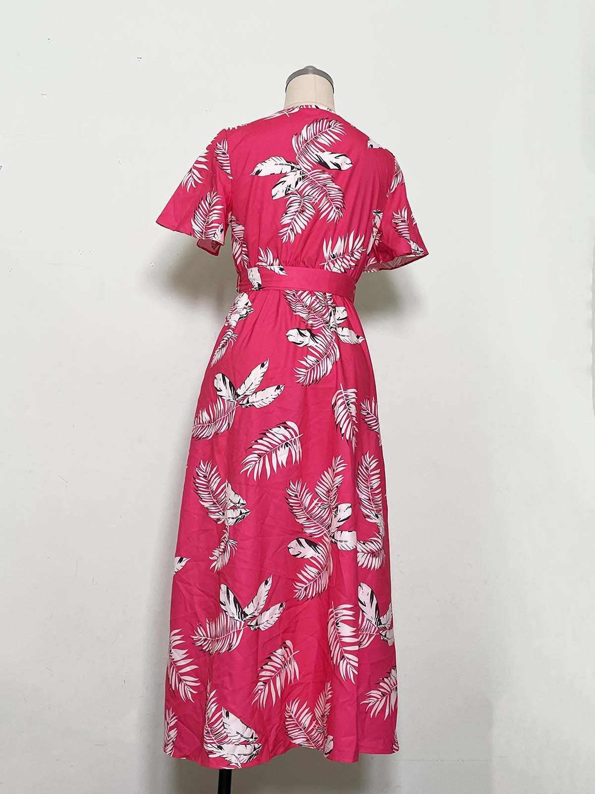 Summer Floral Print Slit Midi Dress - KuzuSHOP