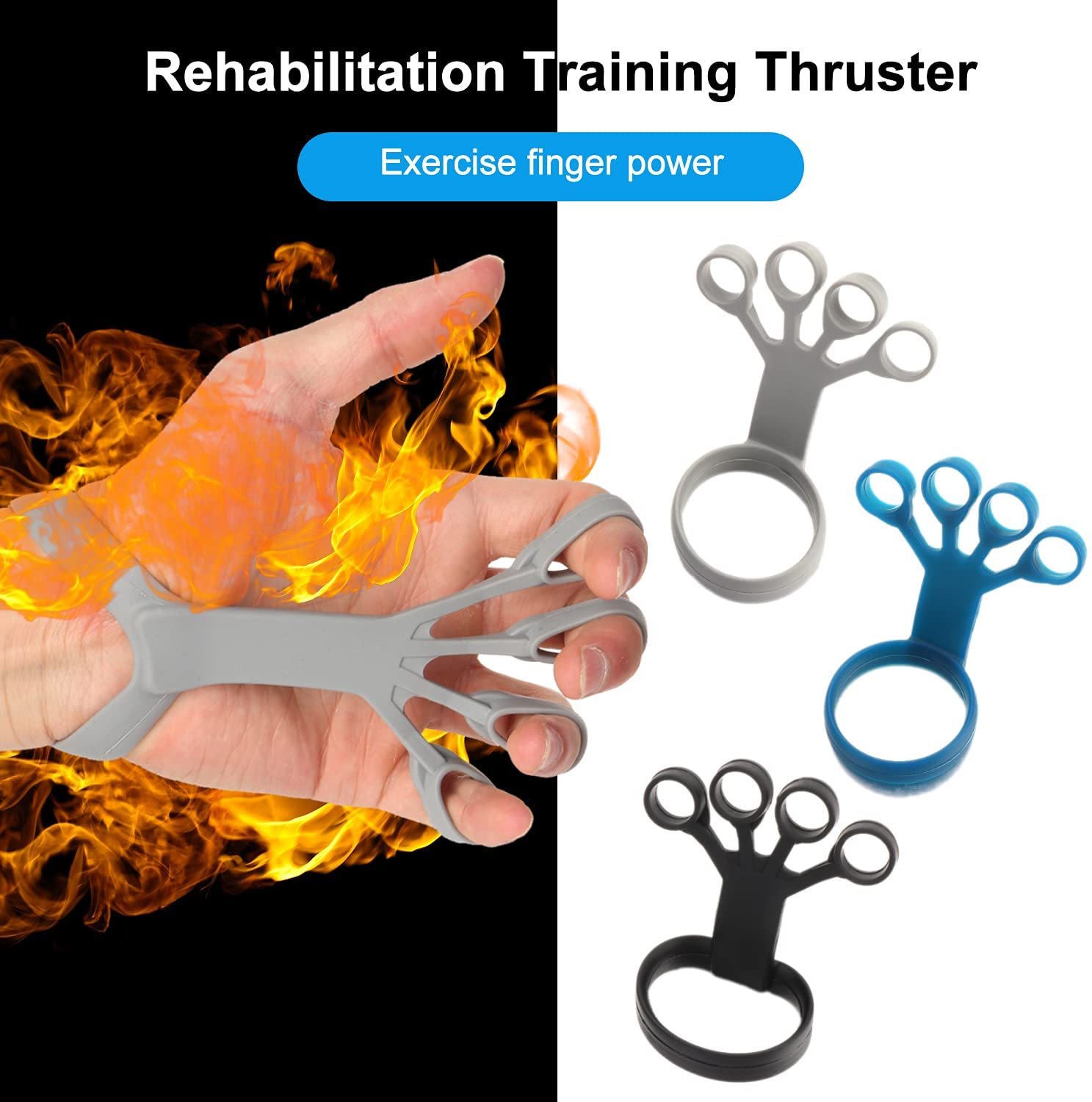 Silicone Grip Device Finger Exercise Stretcher Arthritis Hand Grip Trainer Strengthen Rehabilitation Training To Relieve Pain - KuzuSHOP