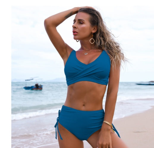Twist Bikini Women High Waist Swimsuit Summer Beach Clothes - KuzuSHOP