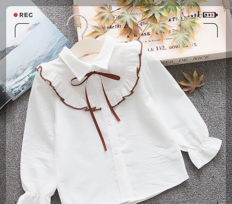 Spring And Autumn Striped Baby Lapel Shirt - KuzuSHOP