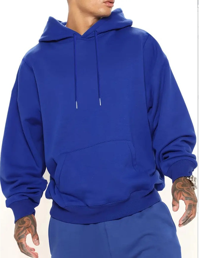 Men's Solid Color Hooded Jumper - KuzuSHOP