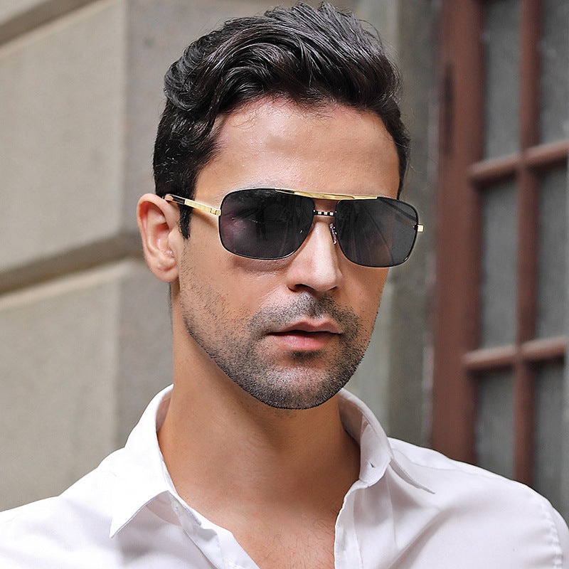 New Sunglasses Men's Retro Square Frame Slingshot Sunglasses Men's Fashion Wholesale Shades - KuzuSHOP