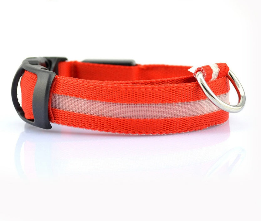 Nylon LED PetSupplies Dog Luminous Collar Night Safety Flashing Glow in Dark Dog Cat Leash Adjustable Pet z