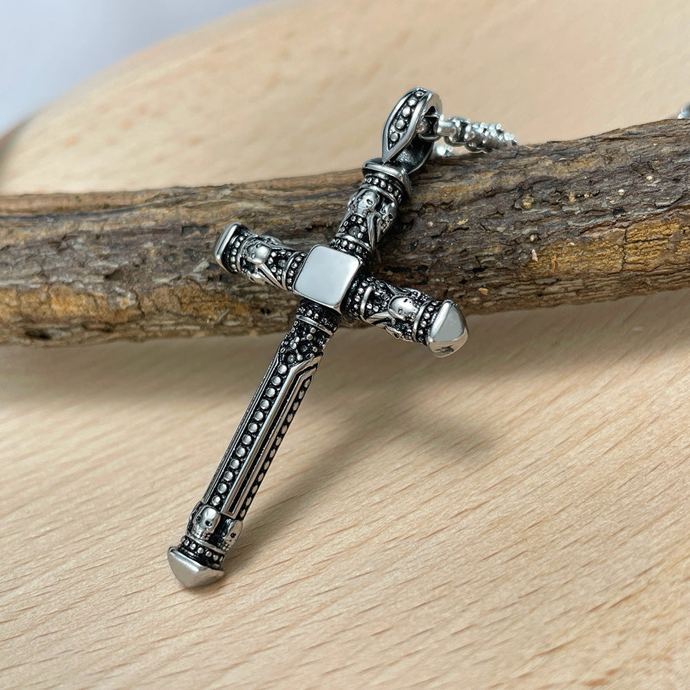 Vintage Cross Titanium Steel Pendant Necklace - KuzuSHOP