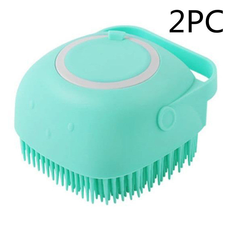 Silicone Dog Bath Massage Gloves Brush Pet Cat Bathroom Cleaning Tool Comb Brush For Dog Can Pour Shampoo Dog Grooming Supplies - KuzuSHOP