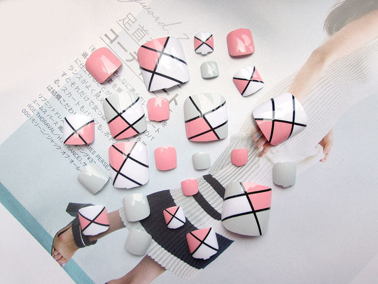 Pro Artificial Acrylic Toe Nails 24pcs Patch - KuzuSHOP