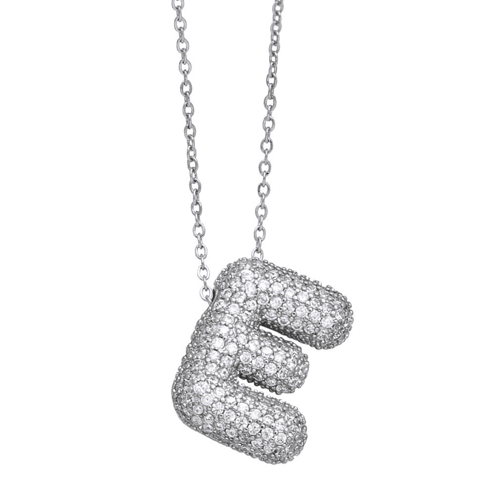 26 English Letter Necklace For Women Inlaid Zircon - KuzuSHOP