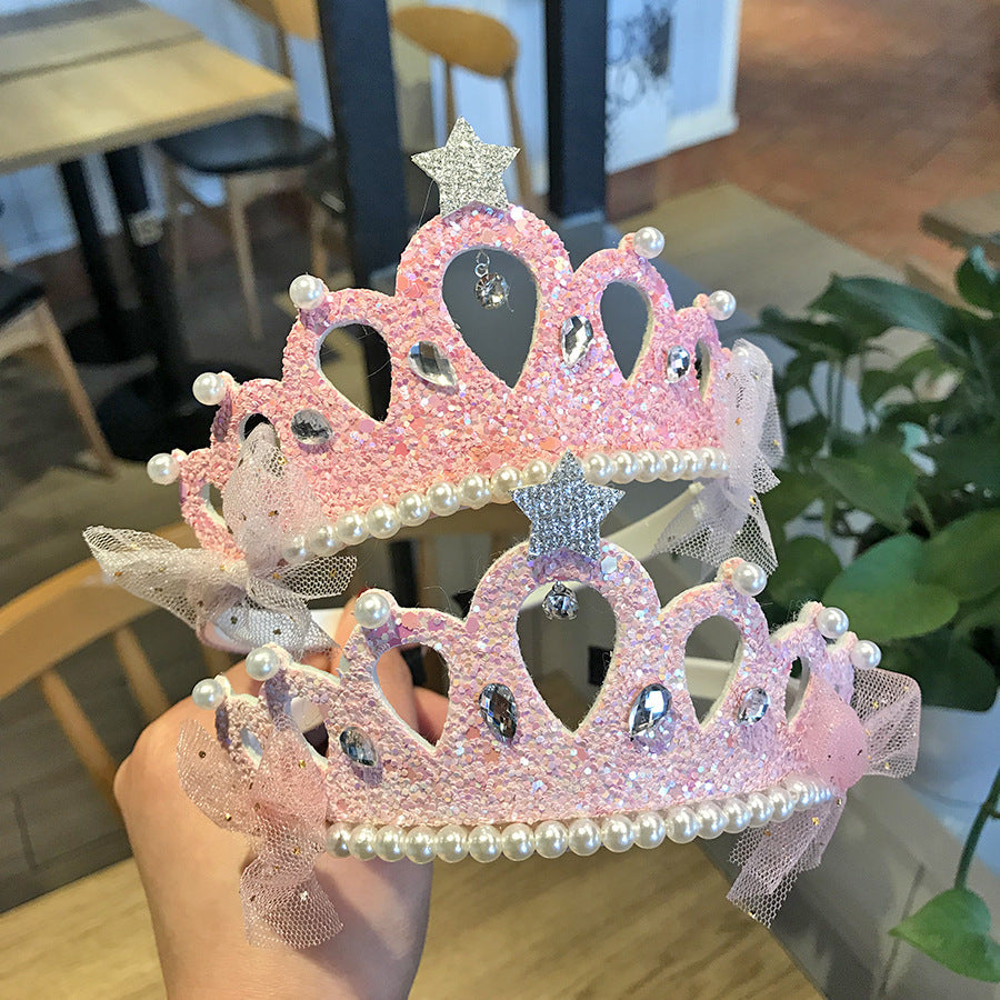 Children's Hair Accessories New Sequined Crystal Crown Girls - KuzuSHOP