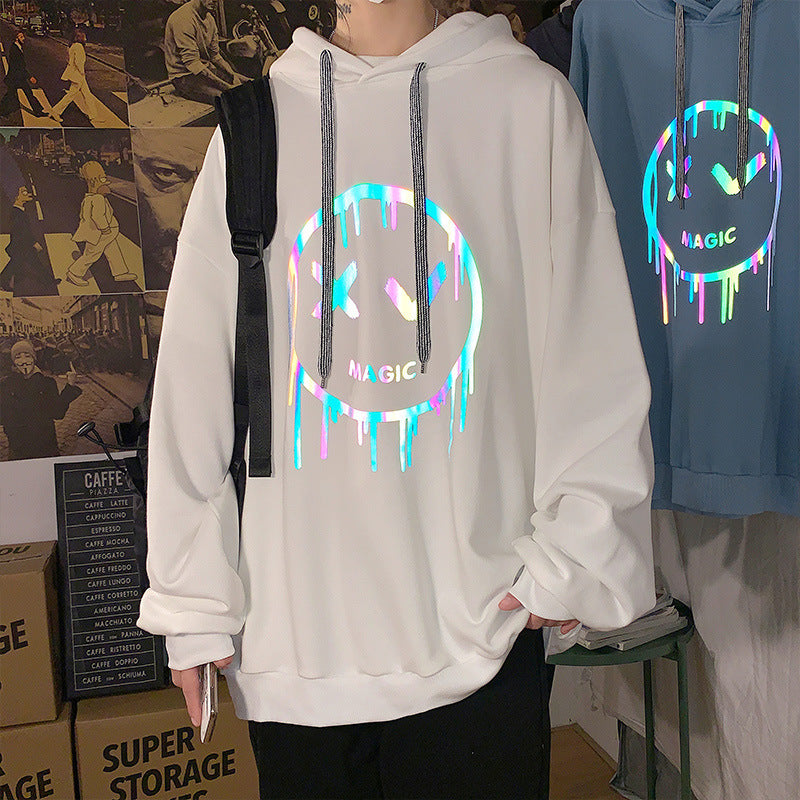Casual trendy brand reflective hoodie - KuzuSHOP