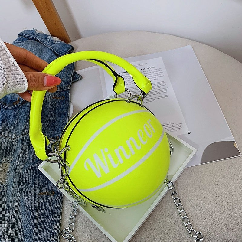 Basketball Shape Handbags and Purses for Women Chain Shoulder Crossbody Bag Girls Ladies HandBags - KuzuSHOP