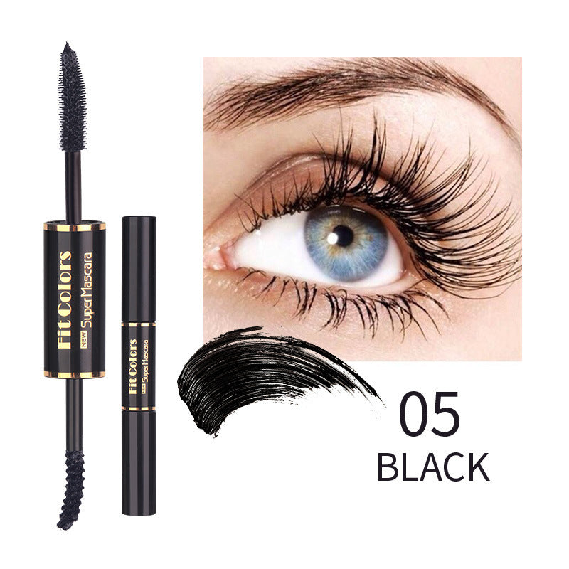 Double-headed Color Mascara Thick Curl More Than Waterproof Not Smudge White Eyebrow Dyeing - KuzuSHOP