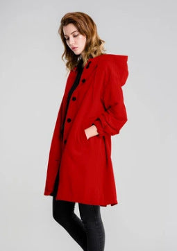 Plus Size Trench Coat Mid-length Loose Long Sleeve Jacket - KuzuSHOP